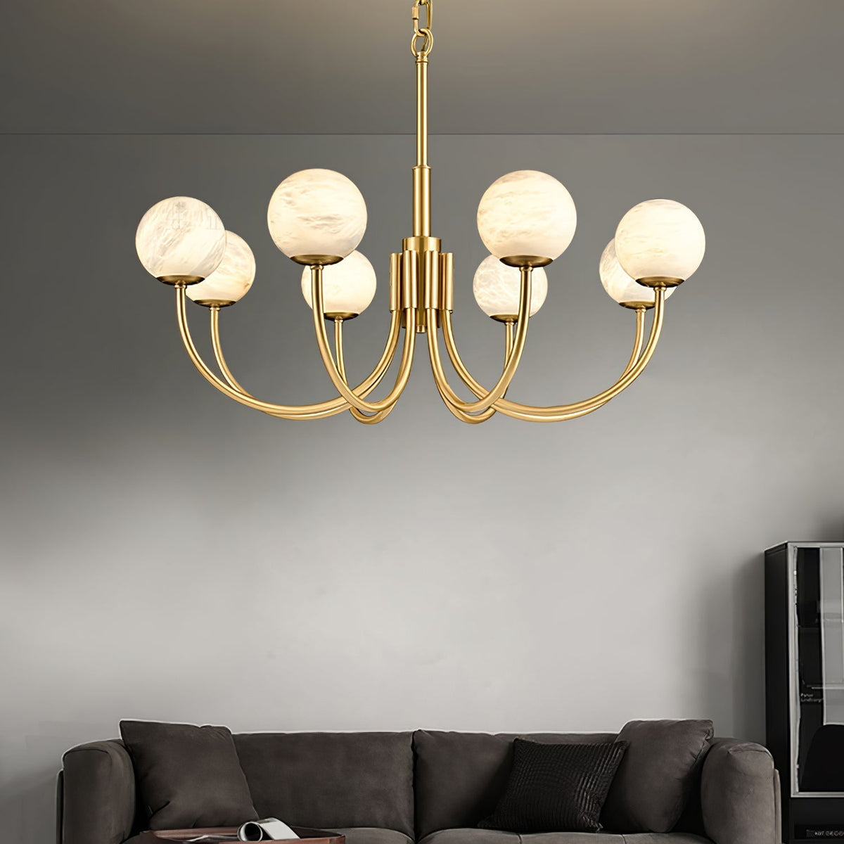 Venelle Alabaster Chandelier-Moonnatur