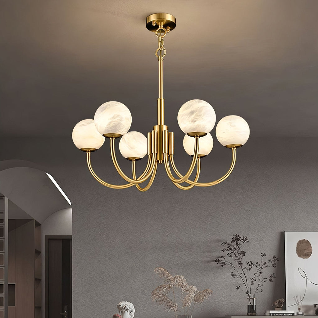 Venelle Alabaster Chandelier-Moonnatur