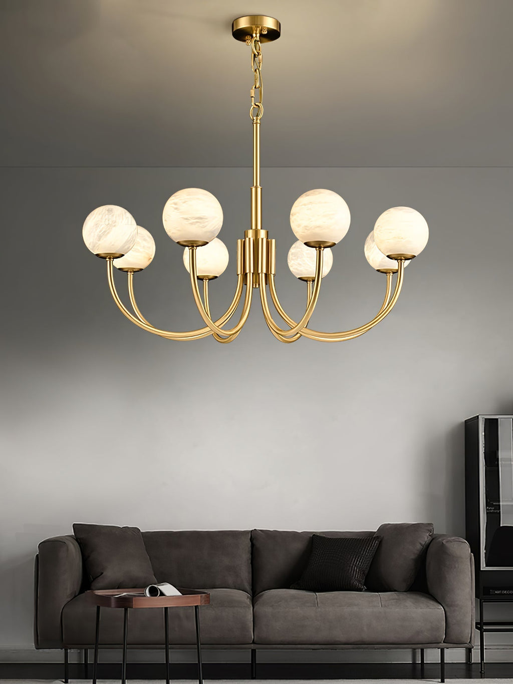 Venelle Alabaster Chandelier-Moonnatur