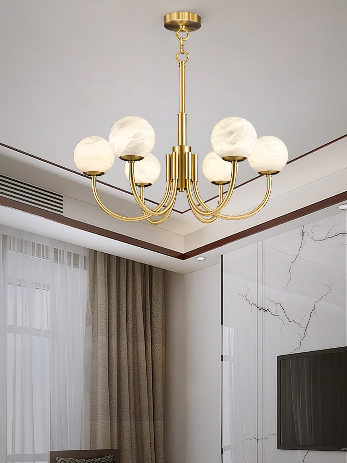 Venelle Alabaster Chandelier-Moonnatur