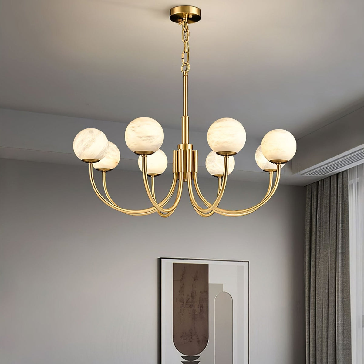Venelle Alabaster Chandelier-Moonnatur