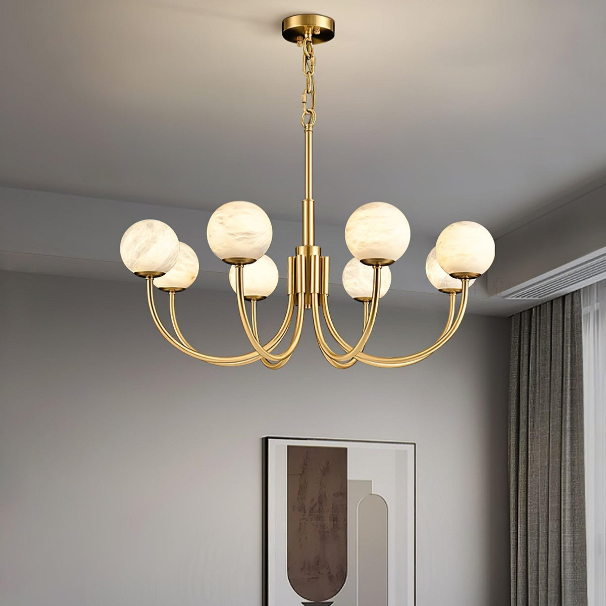 Venelle Alabaster Chandelier-Moonnatur
