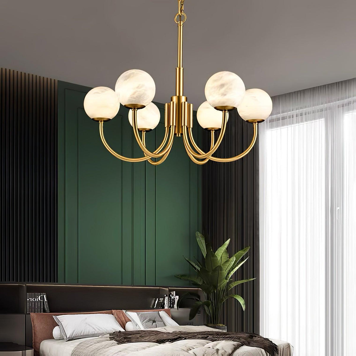 Venelle Alabaster Chandelier-Moonnatur
