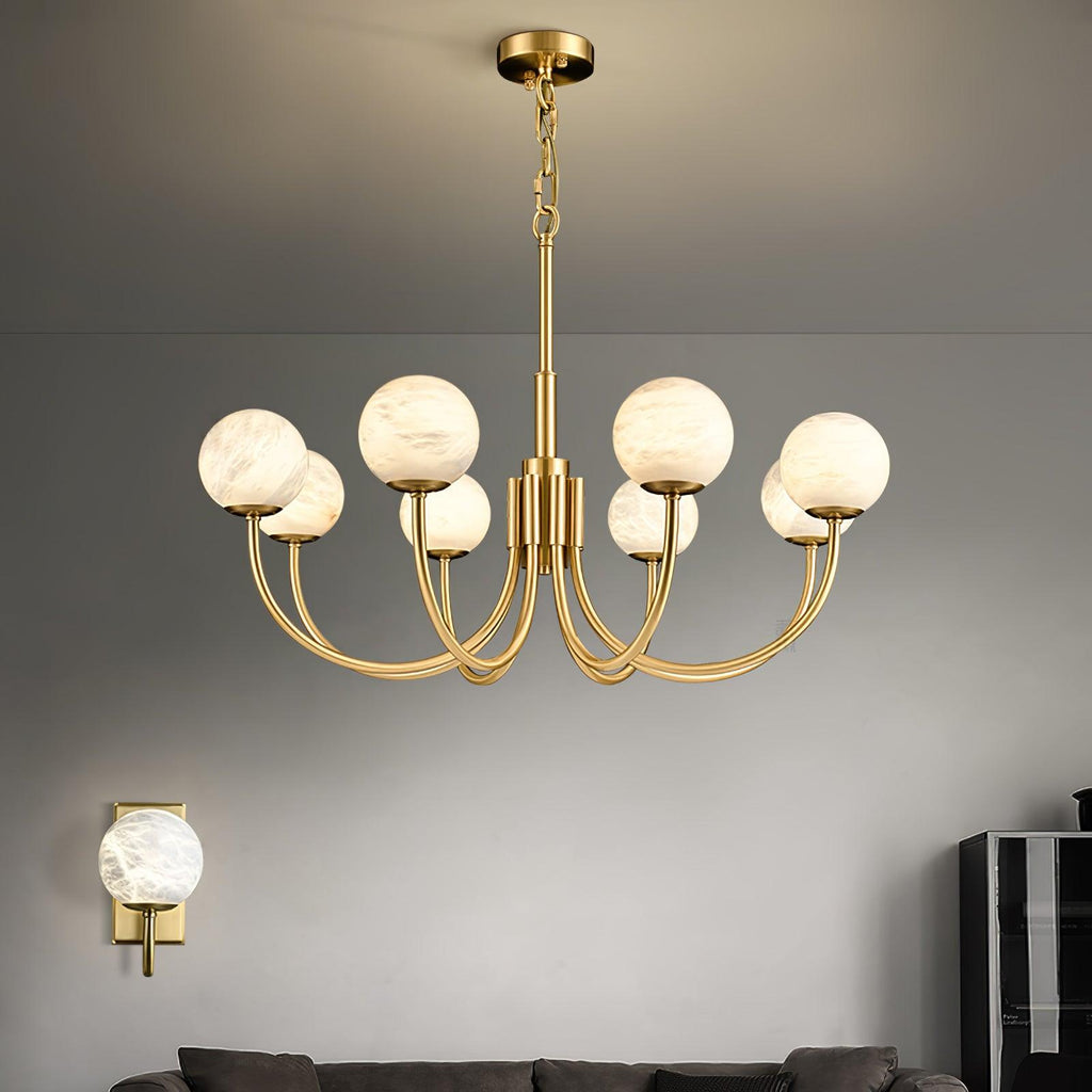 Venelle Alabaster Chandelier-Moonnatur