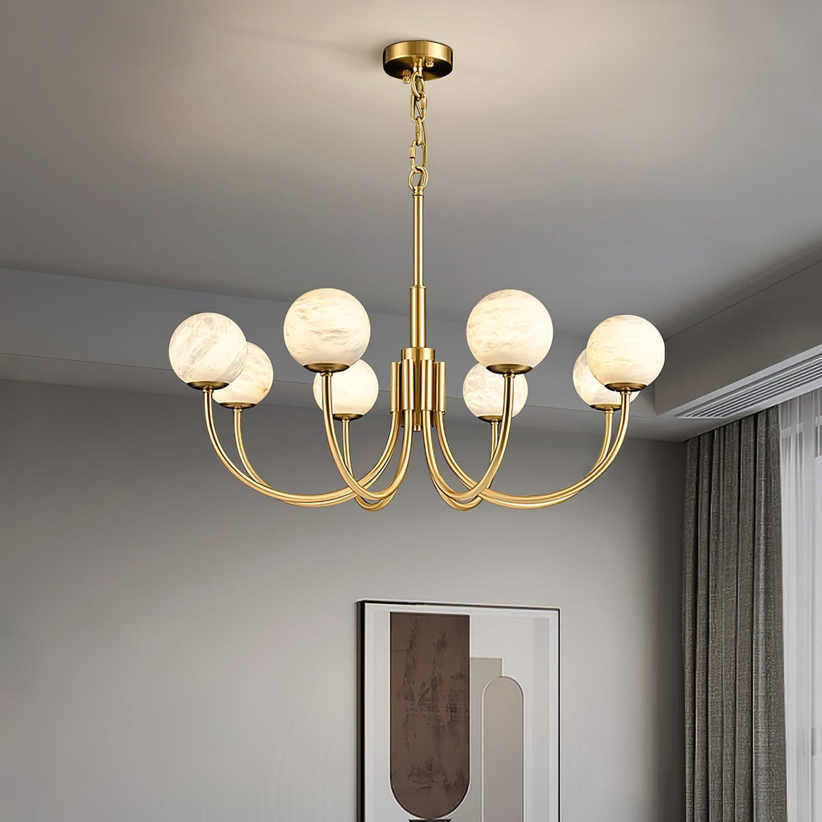 Venelle Alabaster Chandelier-Moonnatur