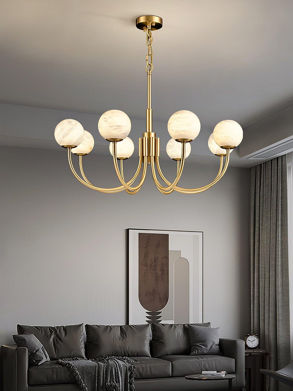Venelle Alabaster Chandelier-Moonnatur