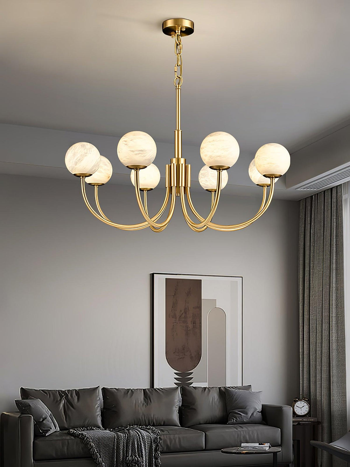 Venelle Alabaster Chandelier-Moonnatur