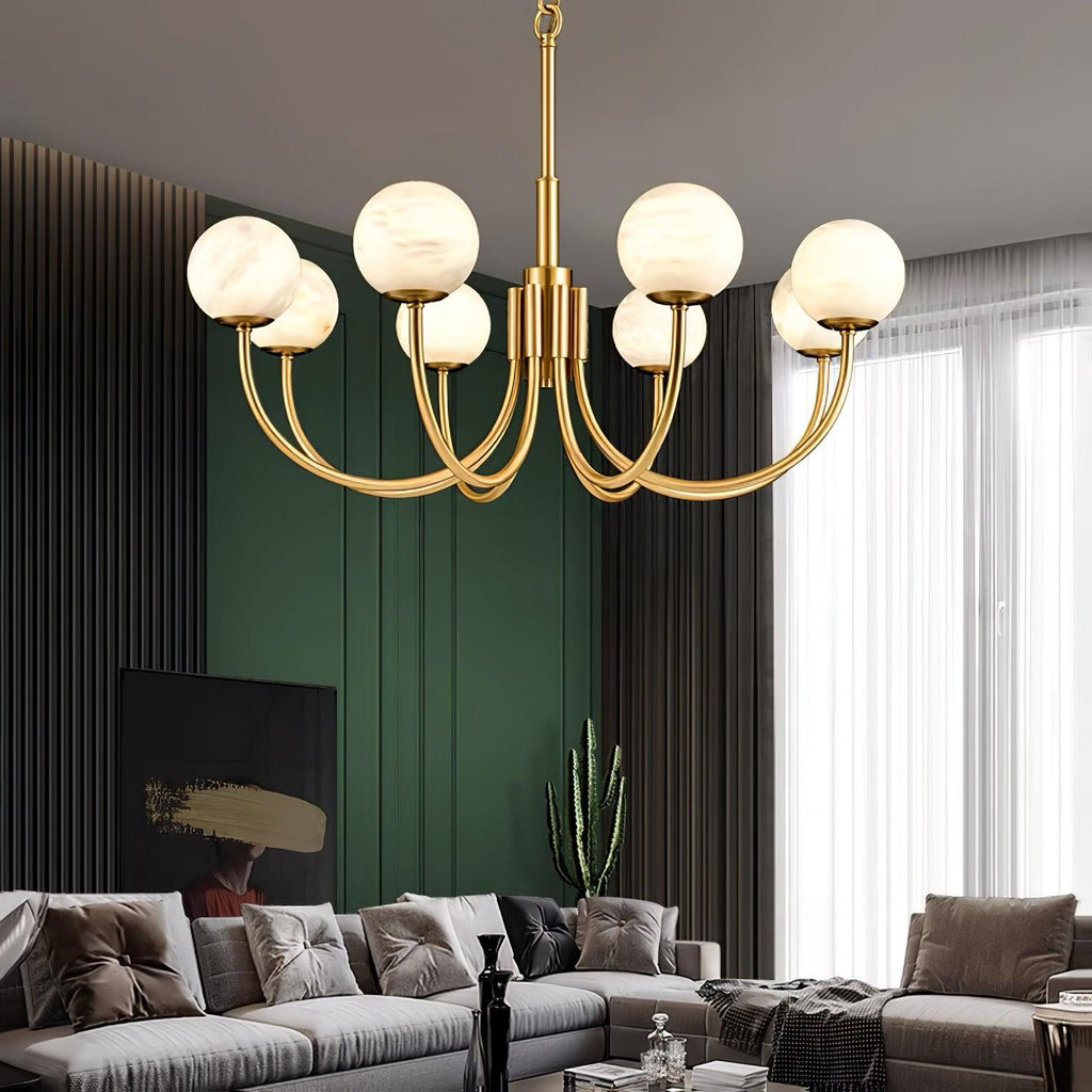 Venelle Alabaster Chandelier-Moonnatur