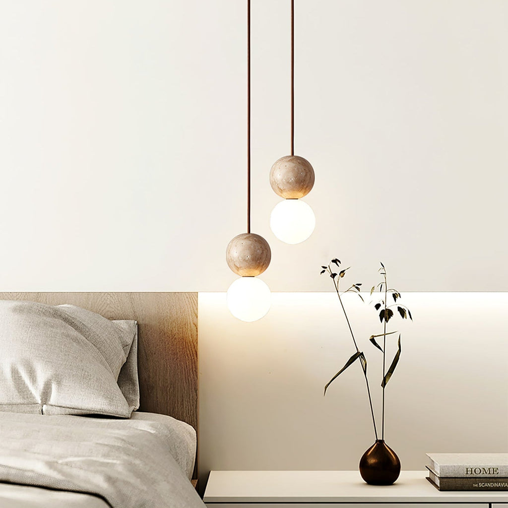 Yardenholm Travertine Pendant Light-Moonnatur