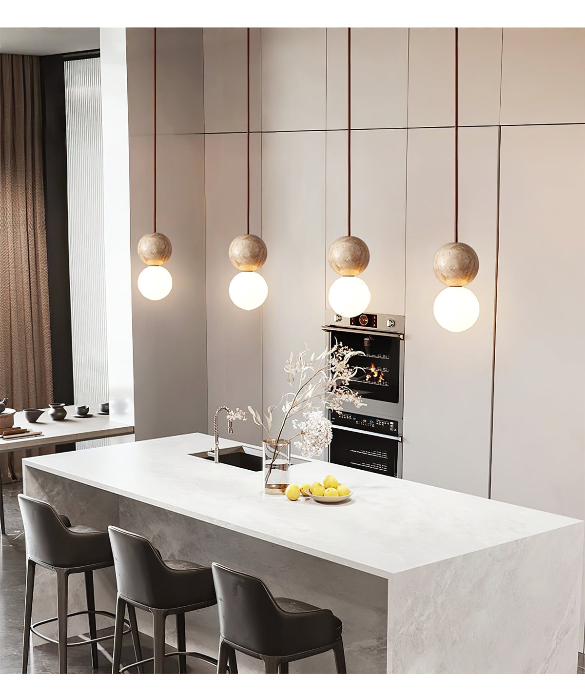 Yardenholm Travertine Pendant Light-Moonnatur