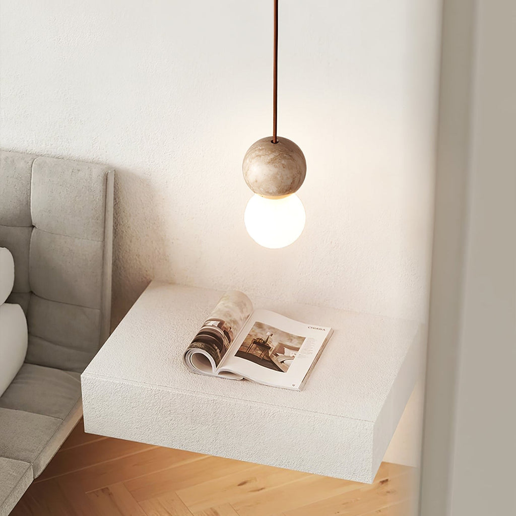 Yardenholm Travertine Pendant Light-Moonnatur