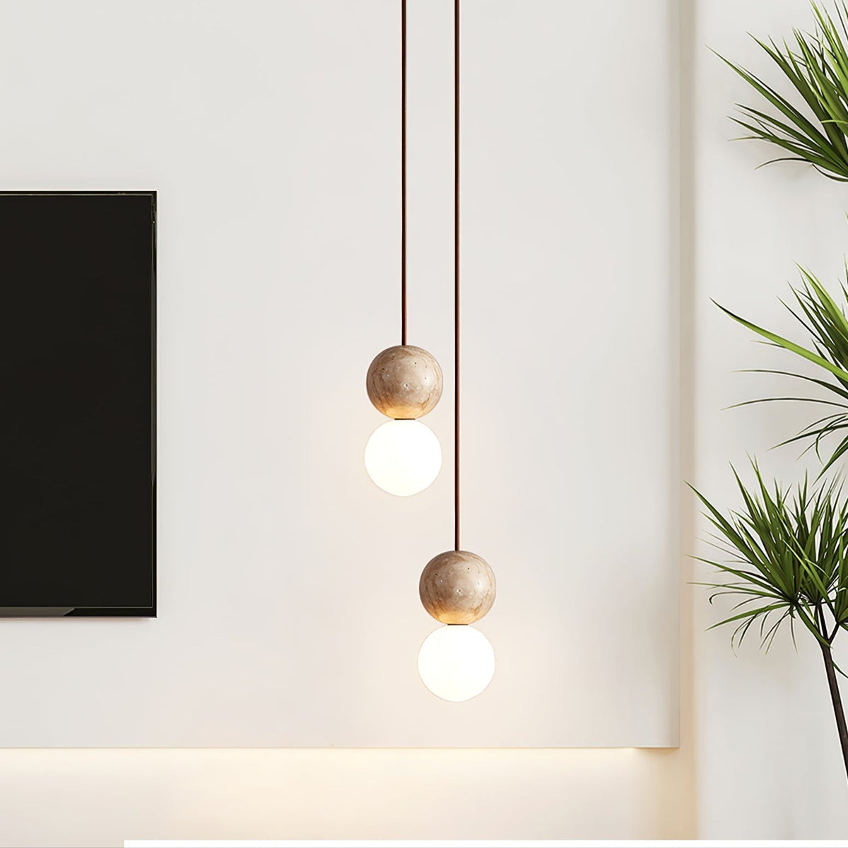 Yardenholm Travertine Pendant Light-Moonnatur