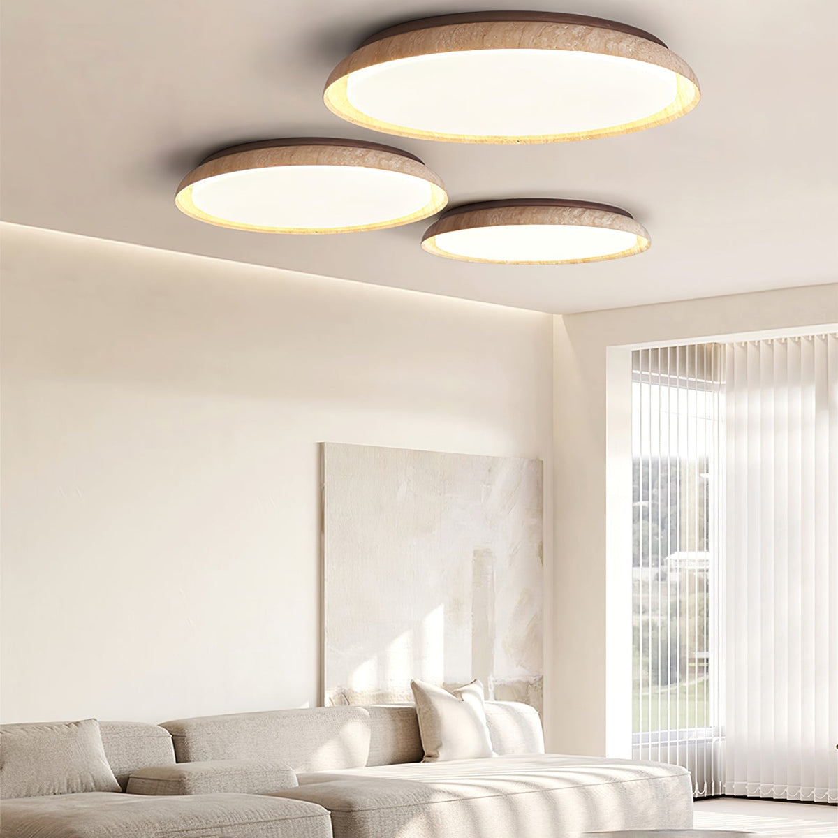 Rovenenelle Travertine Ceiling Light-Moonnatur
