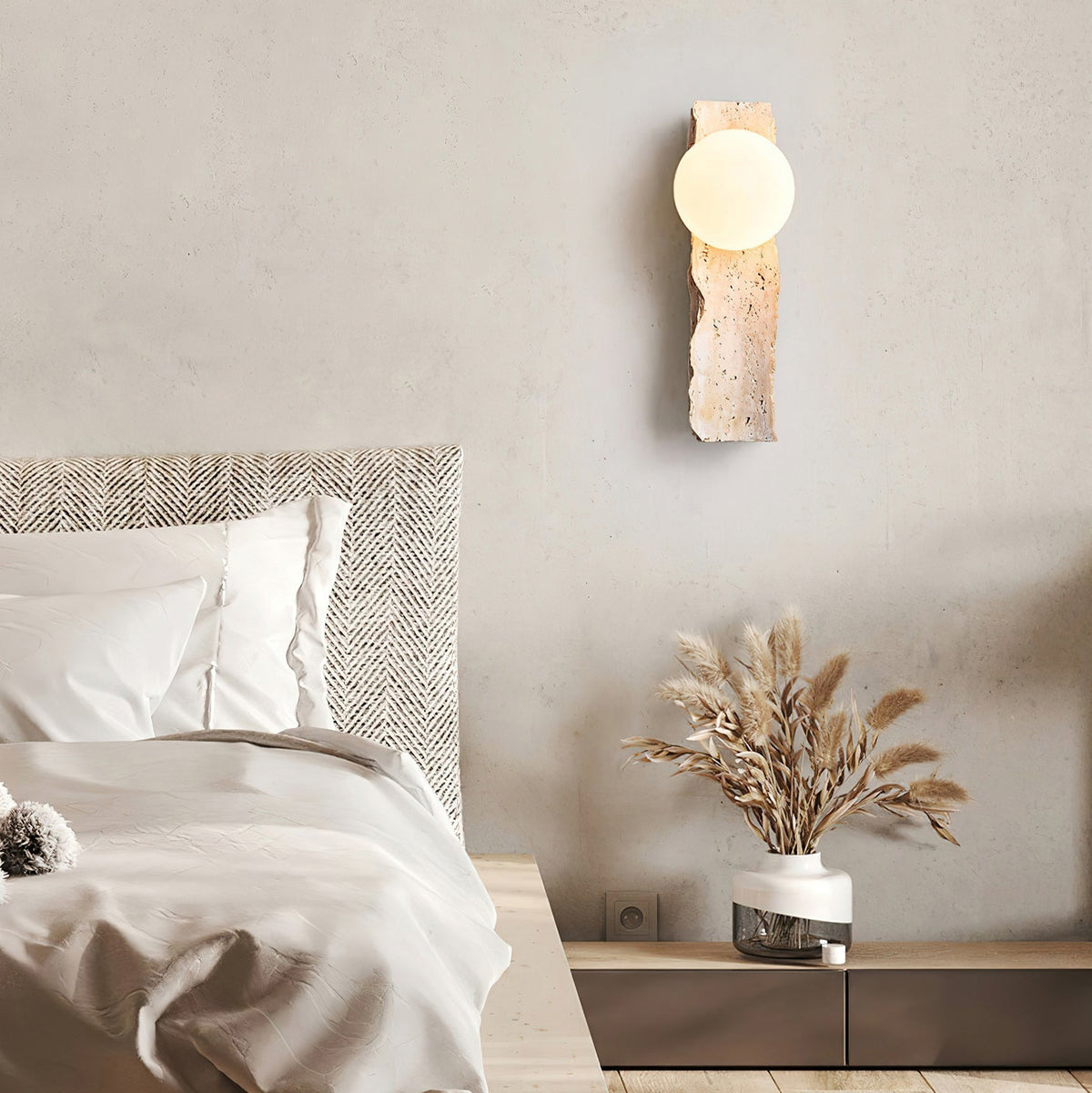 Tarnelevia Travertine Wall Light-Moonnatur
