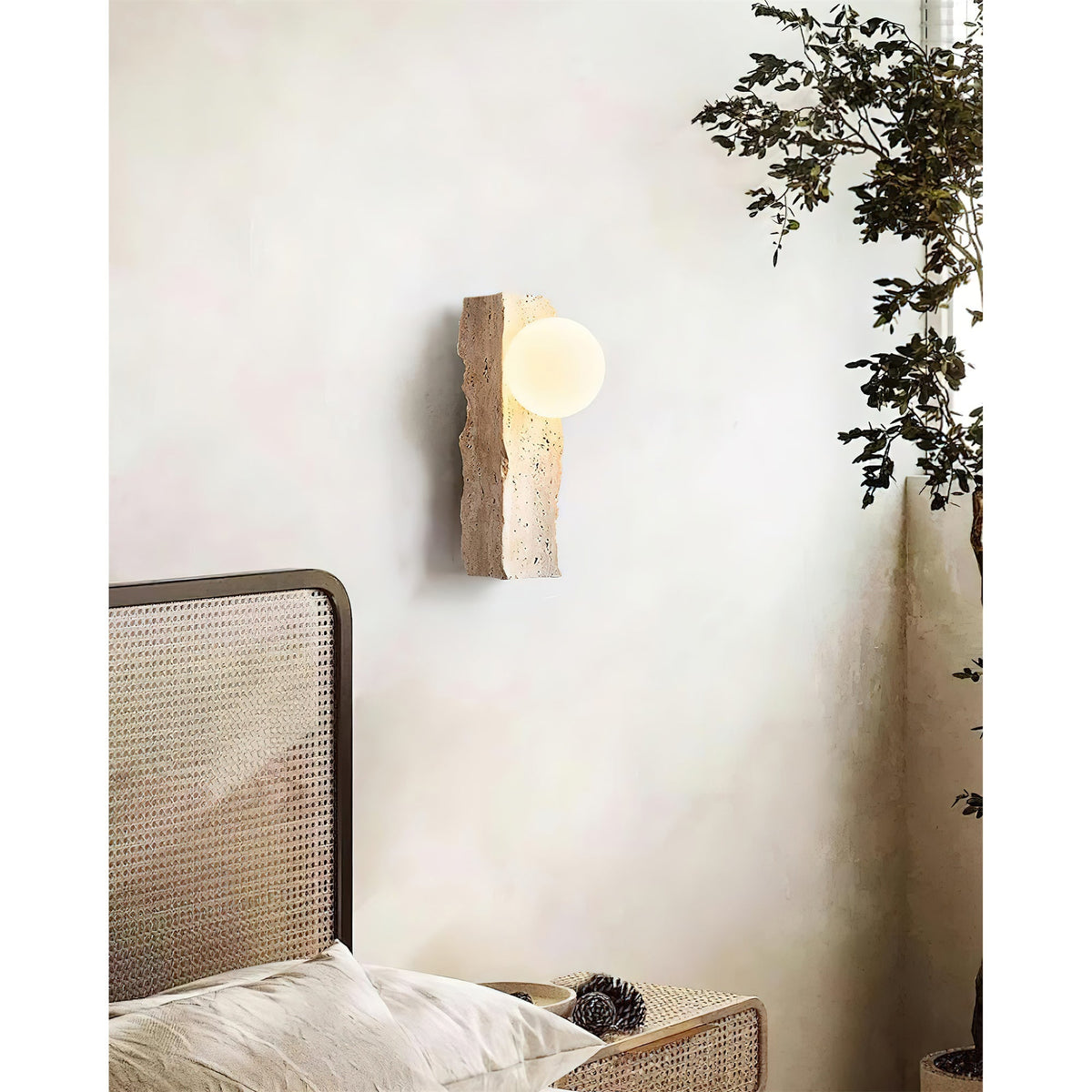 Tarnelevia Travertine Wall Light-Moonnatur
