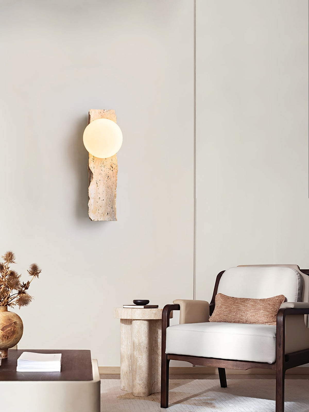 Erlenwynne Travertine Wall Light-Moonnatur