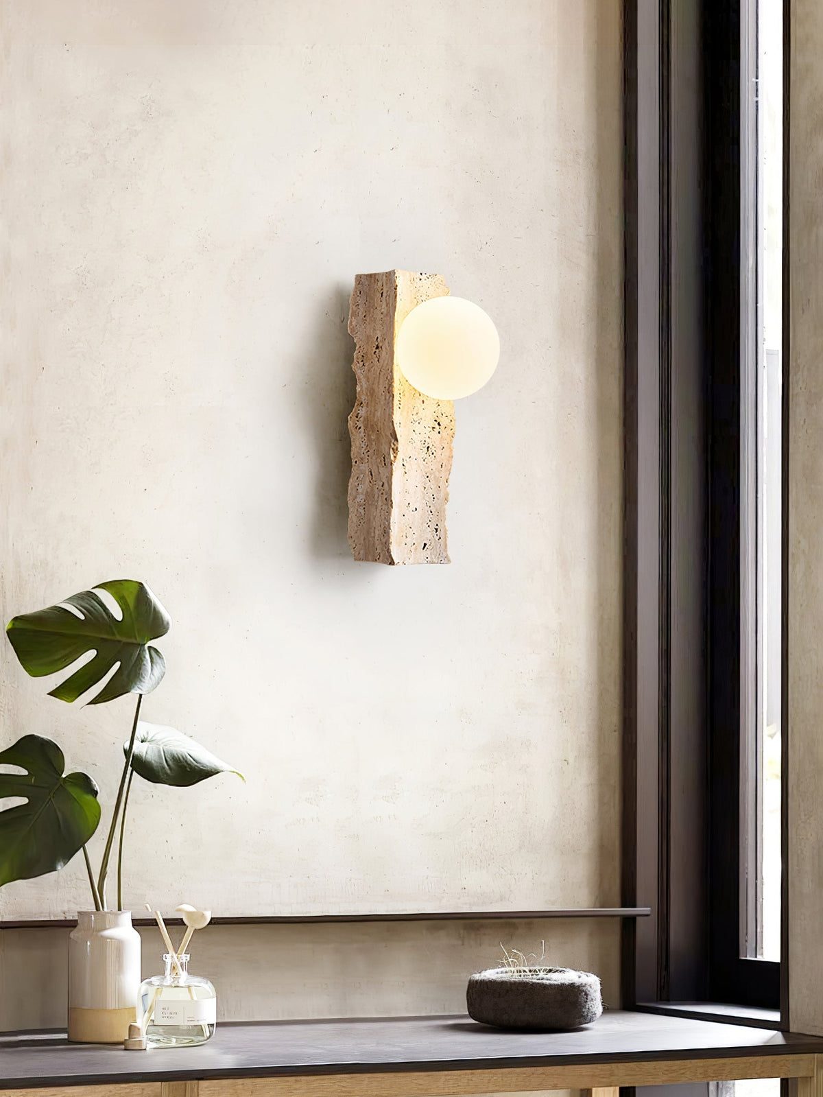 Erlenwynne Travertine Wall Light-Moonnatur