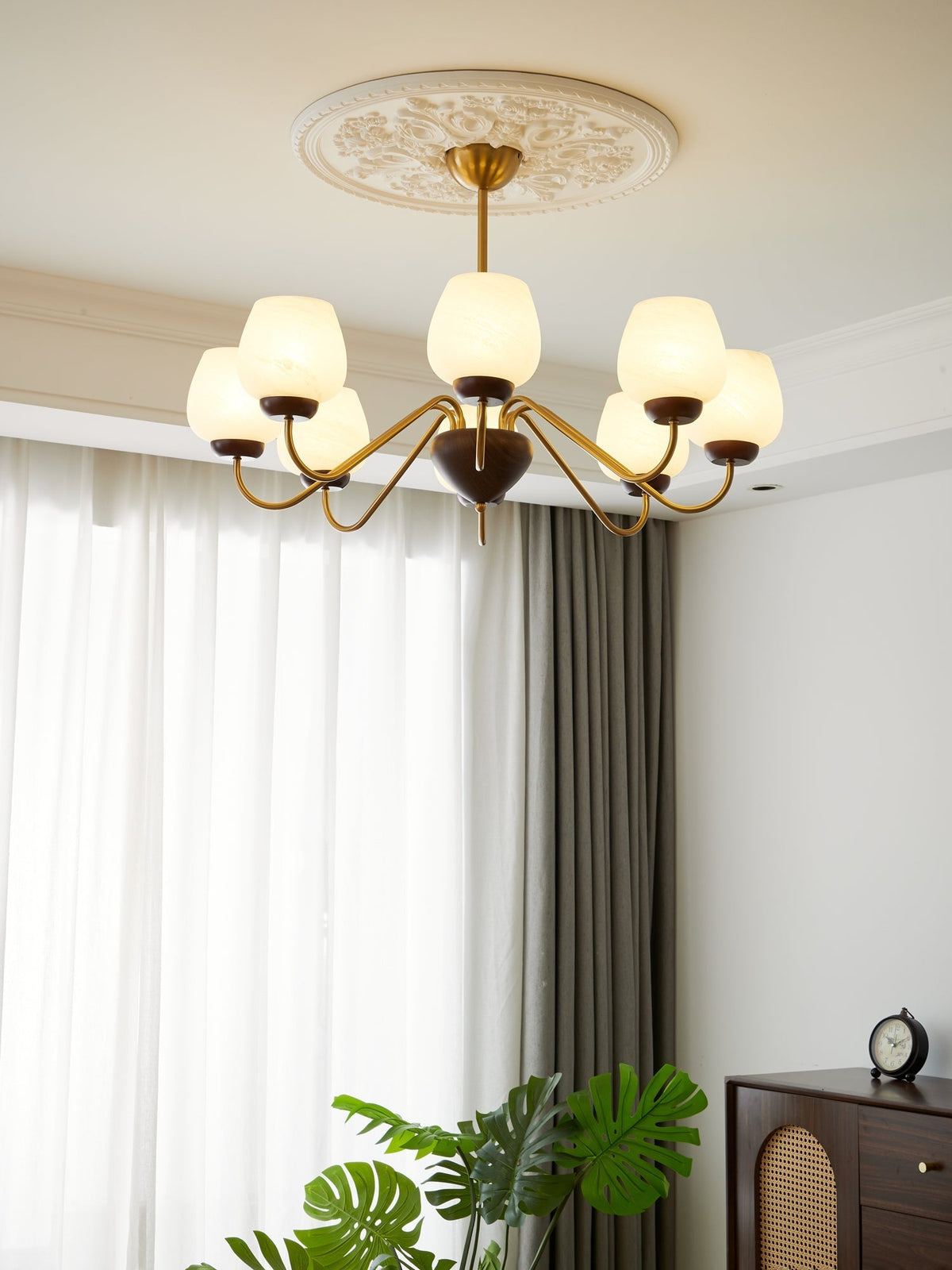 Aldenelle Glass Chandelier-Moonnatur