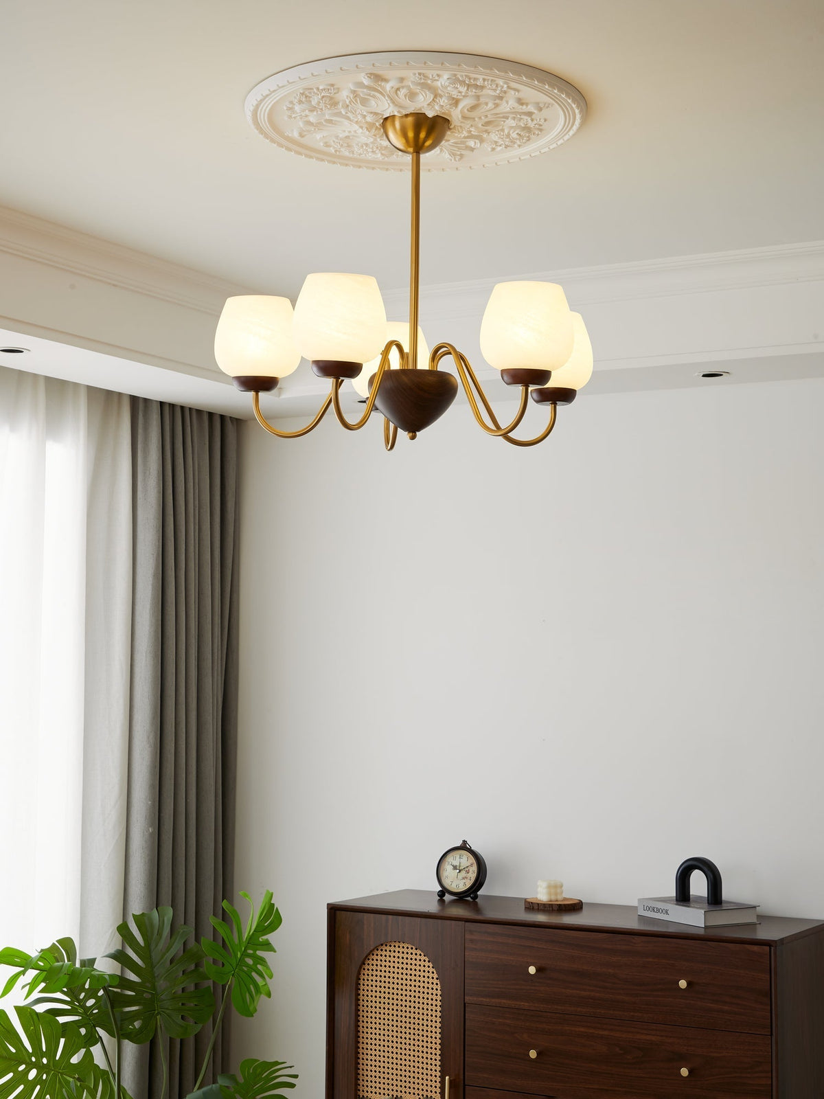 Aldenelle Glass Chandelier-Moonnatur
