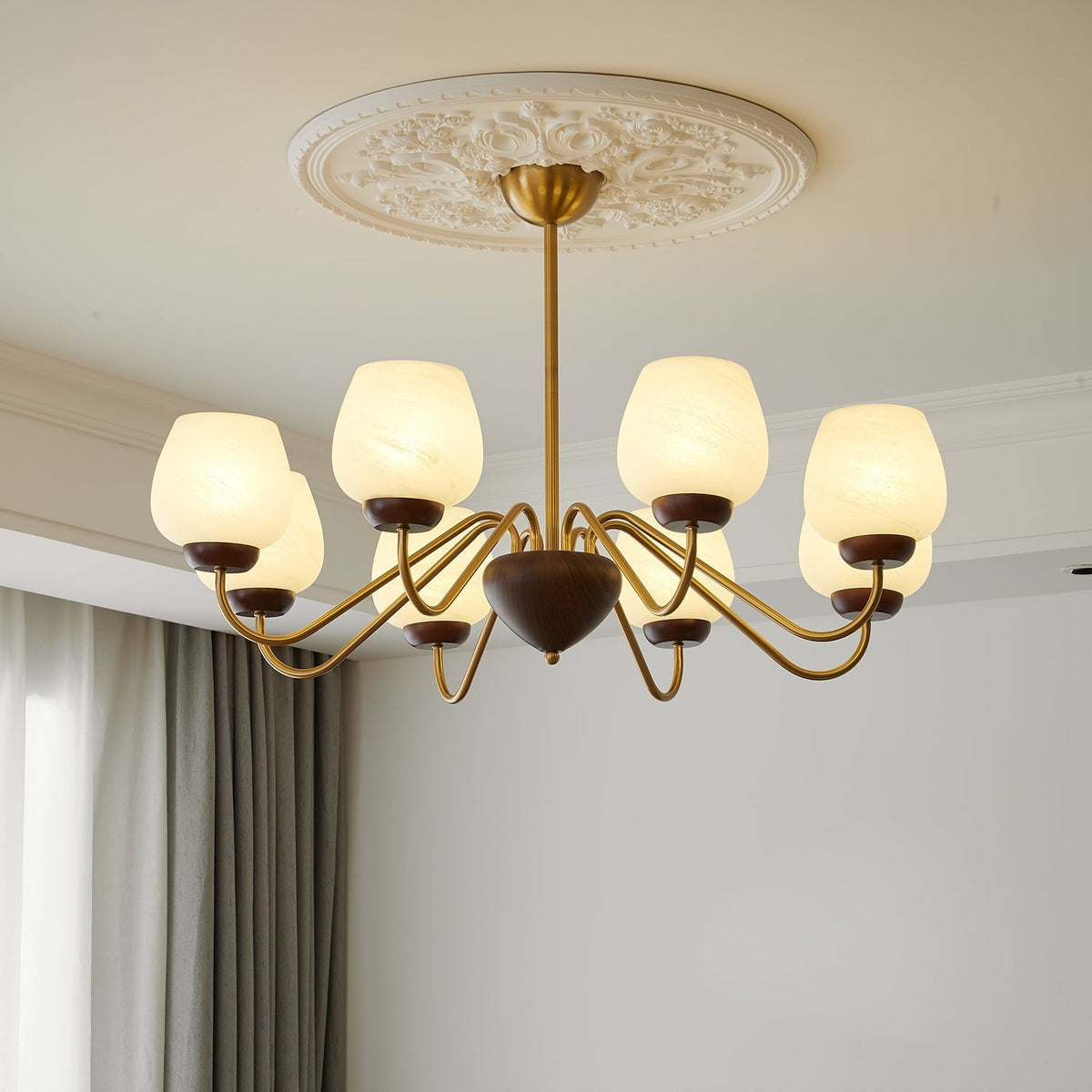 Aldenelle Glass Chandelier-Moonnatur