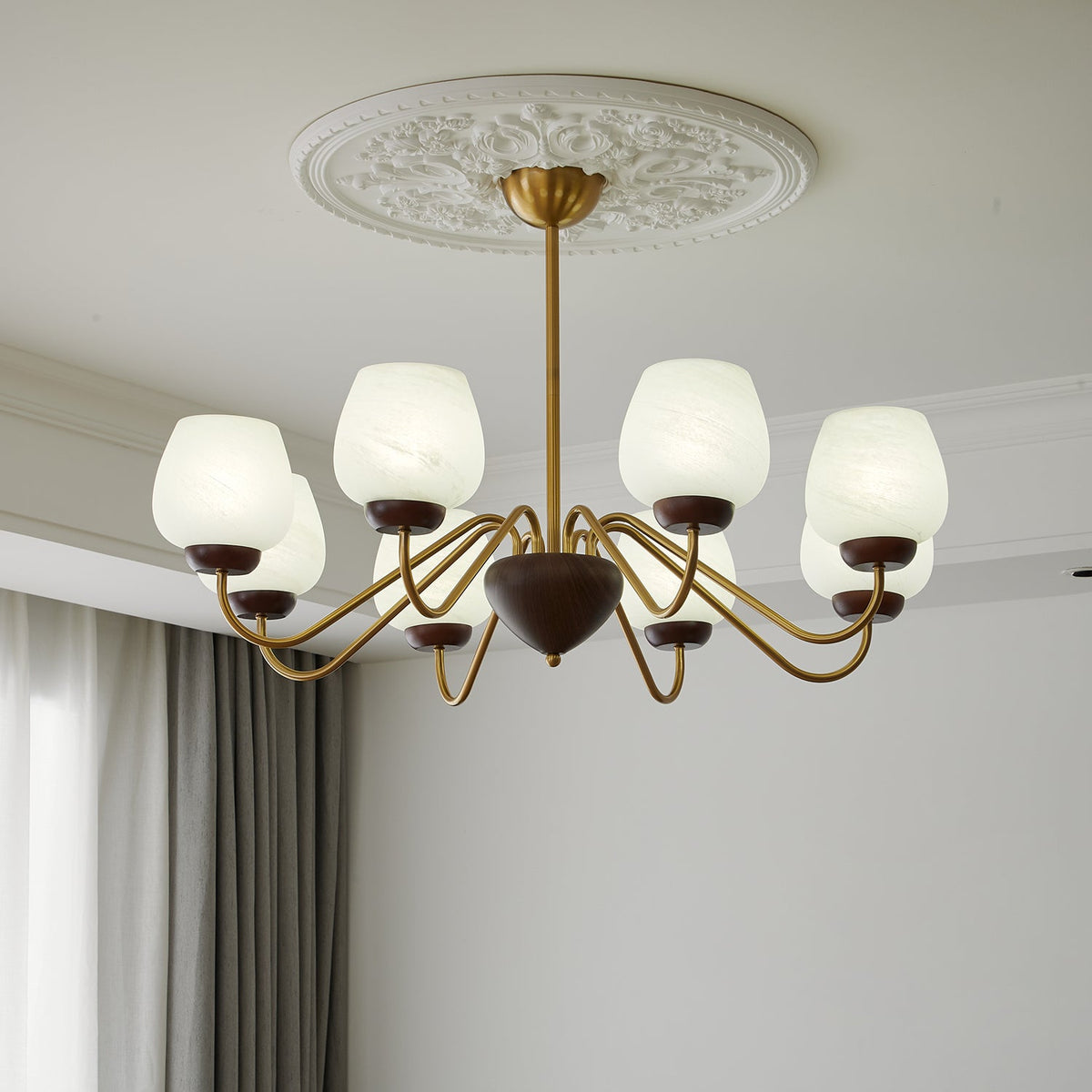 Aldenelle Glass Chandelier-Moonnatur