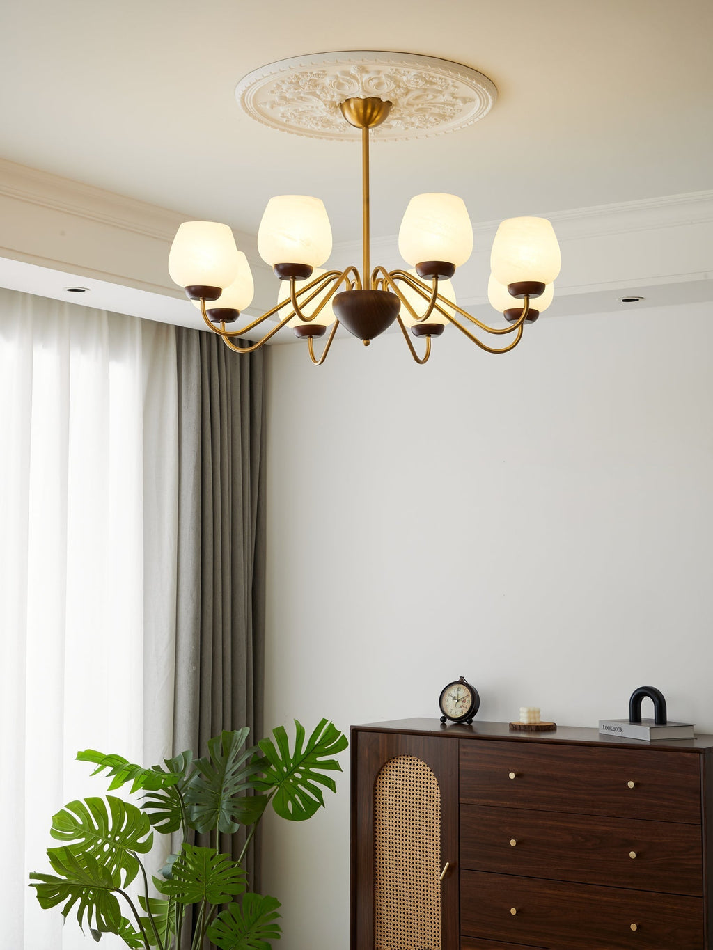 Aldenelle Glass Chandelier-Moonnatur