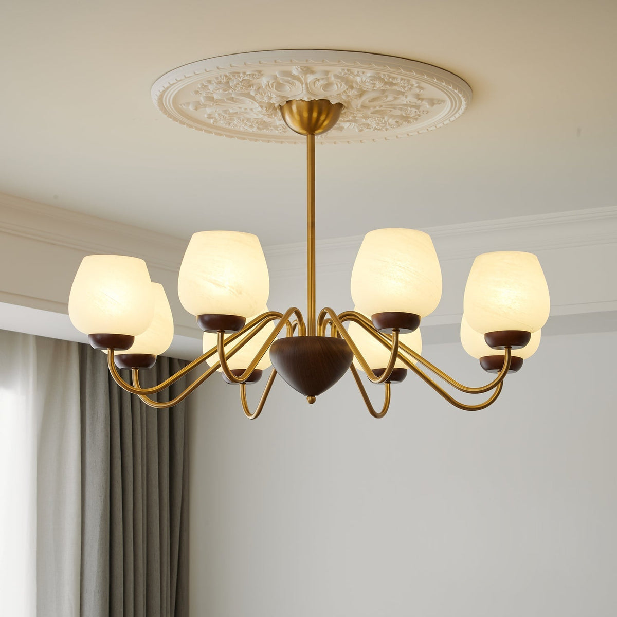 Aldenelle Glass Chandelier-Moonnatur