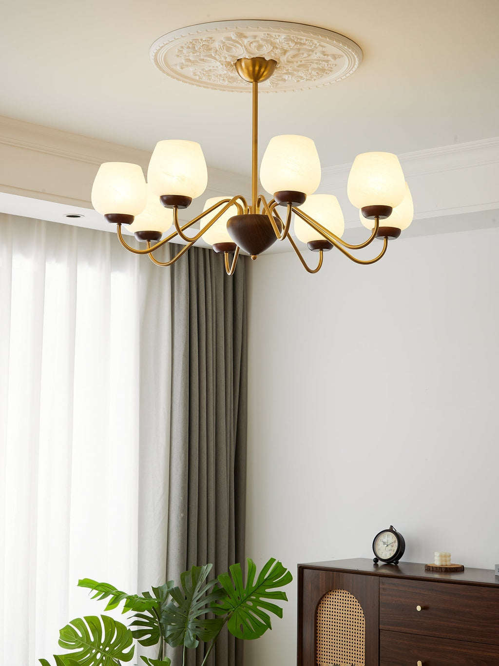 Aldenelle Glass Chandelier-Moonnatur