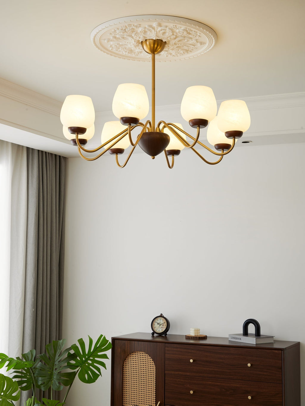 Aldenelle Glass Chandelier-Moonnatur
