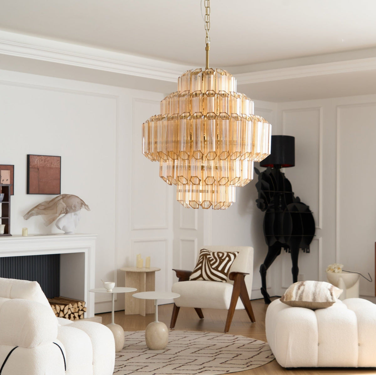 Lirevra Glass Chandelier-Moonnatur