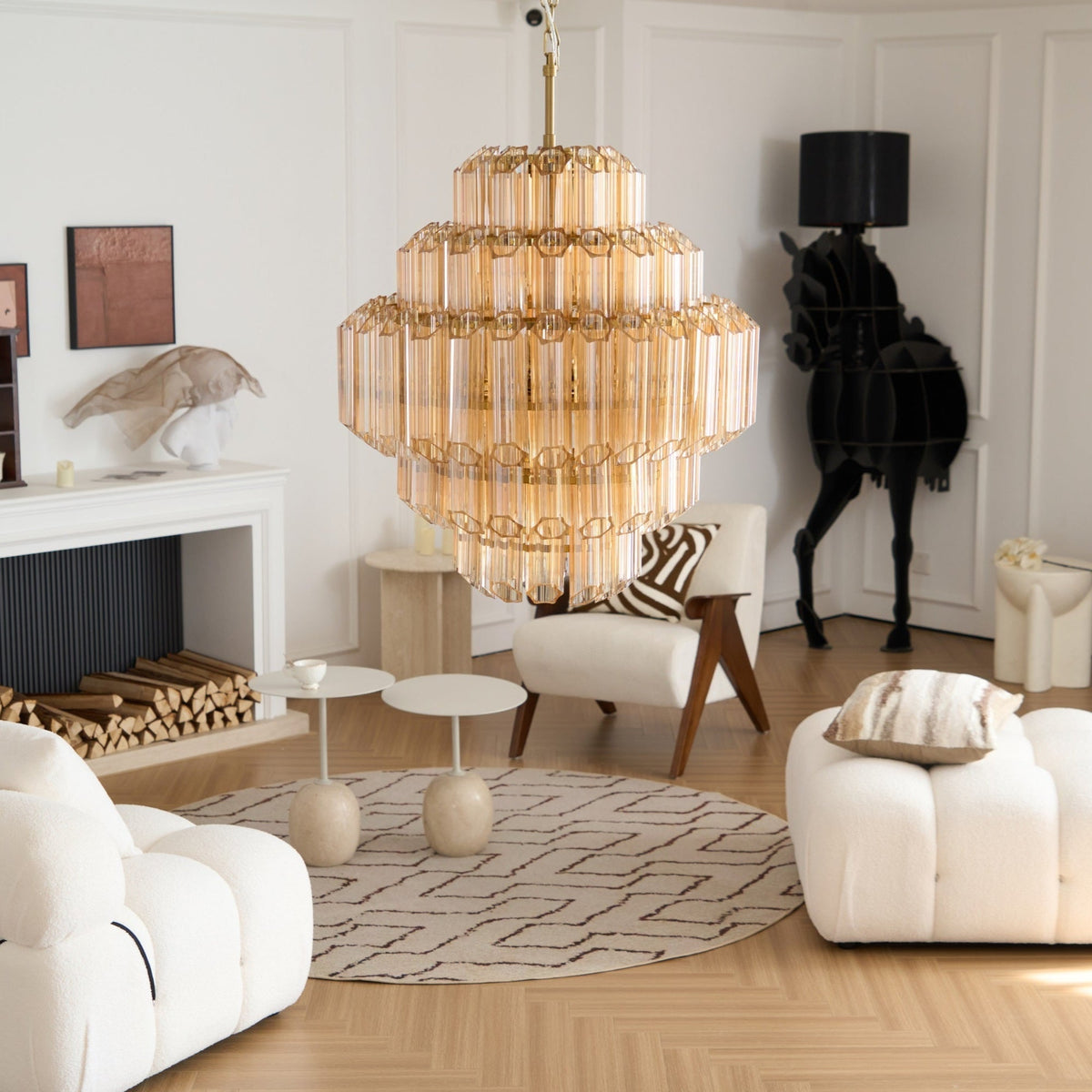Lirevra Glass Chandelier-Moonnatur