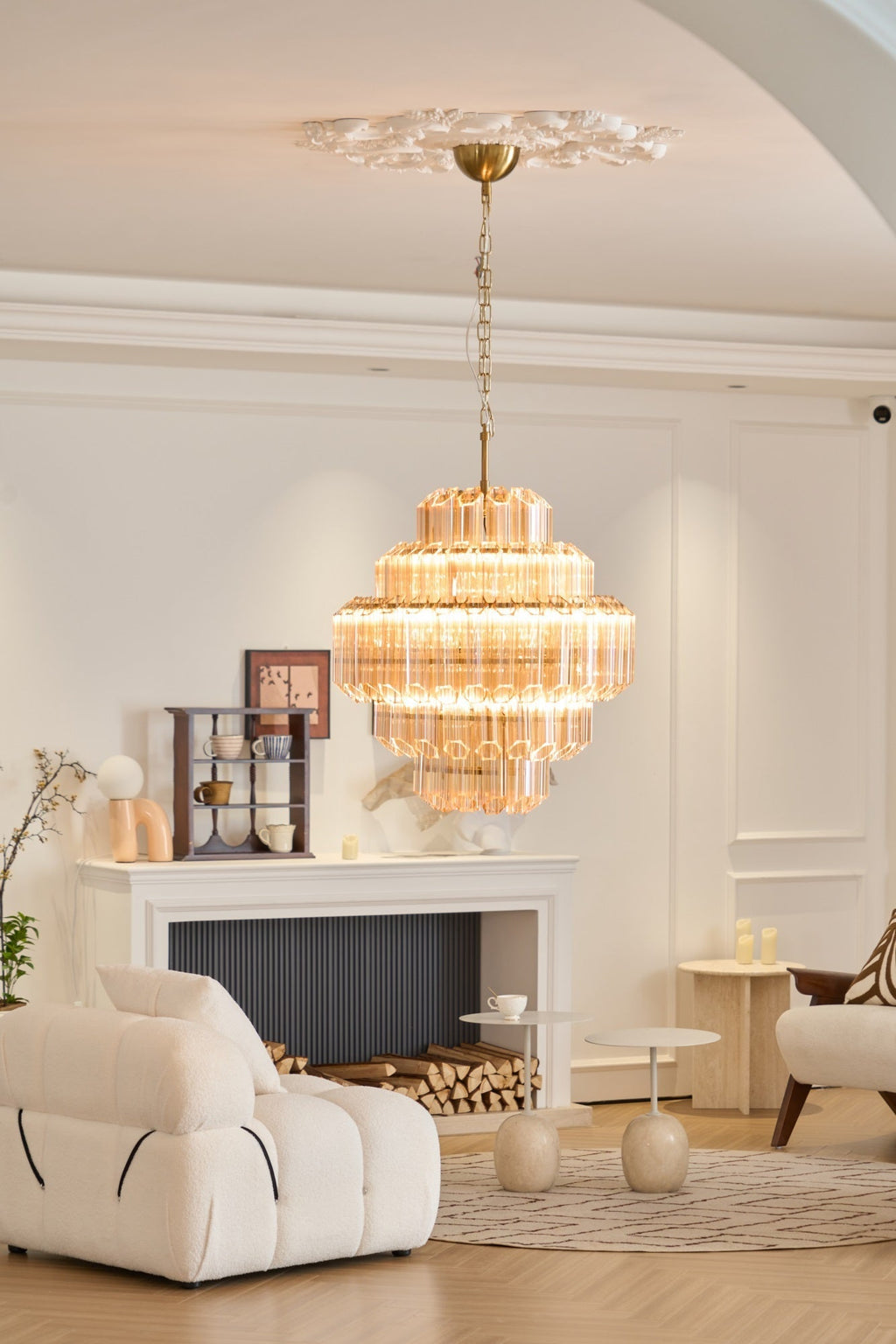Lirevra Glass Chandelier-Moonnatur