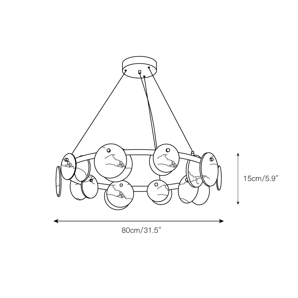 Selvenaelle Alabaster Chandelier-Moonnatur