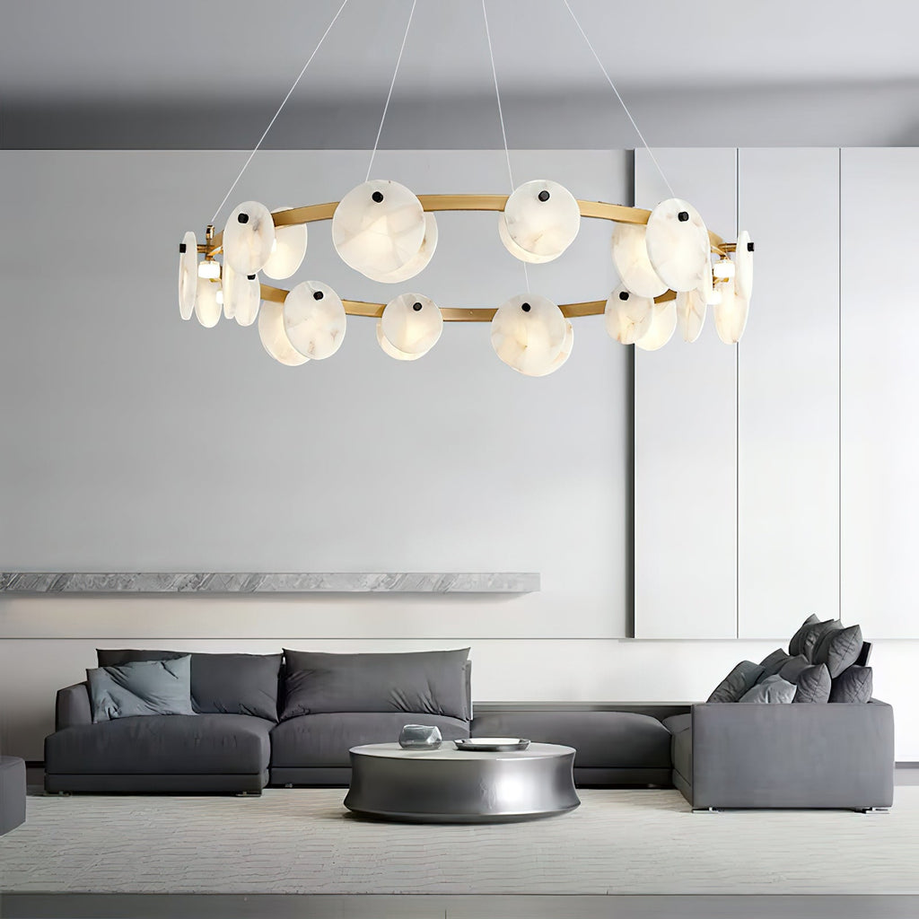 Selvenaelle Alabaster Chandelier-Moonnatur
