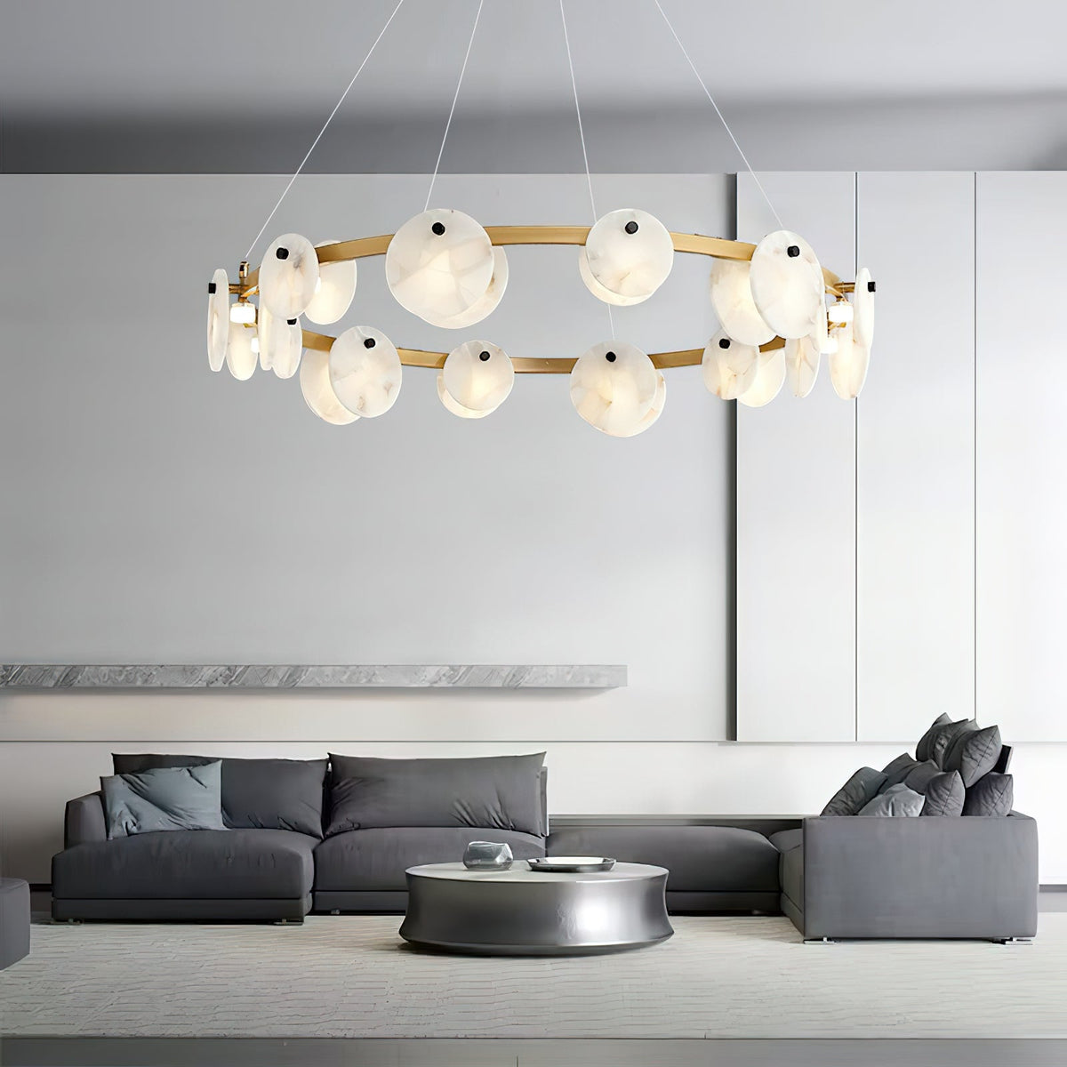 Selvenaelle Alabaster Chandelier-Moonnatur