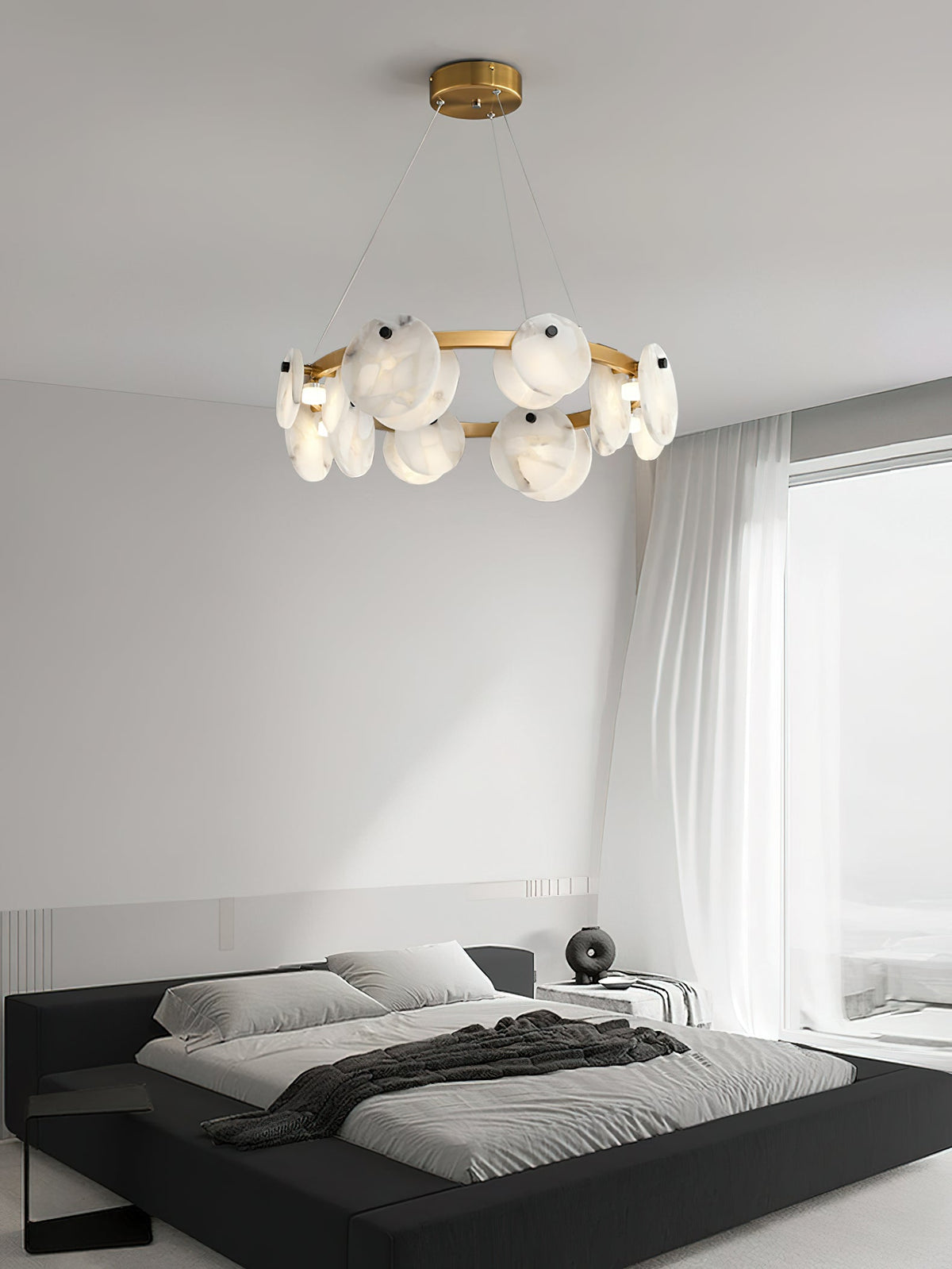 Selvenaelle Alabaster Chandelier-Moonnatur