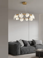 Selvenaelle Alabaster Chandelier-Moonnatur