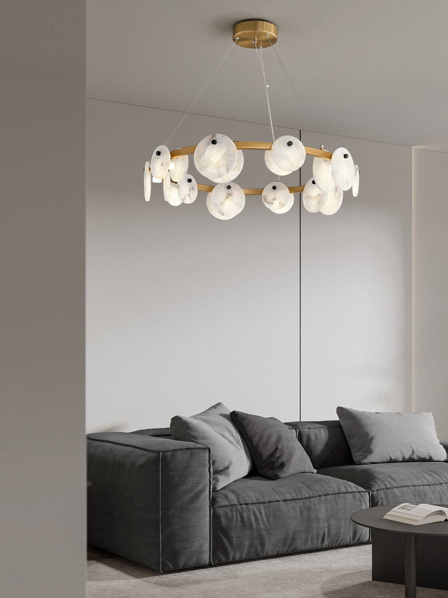 Selvenaelle Alabaster Chandelier-Moonnatur