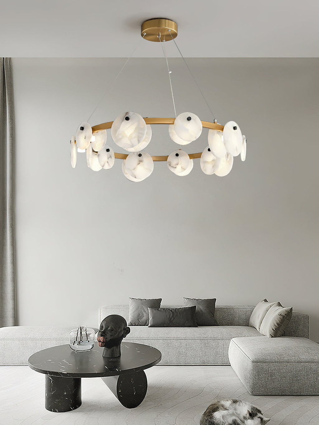 Selvenaelle Alabaster Chandelier-Moonnatur