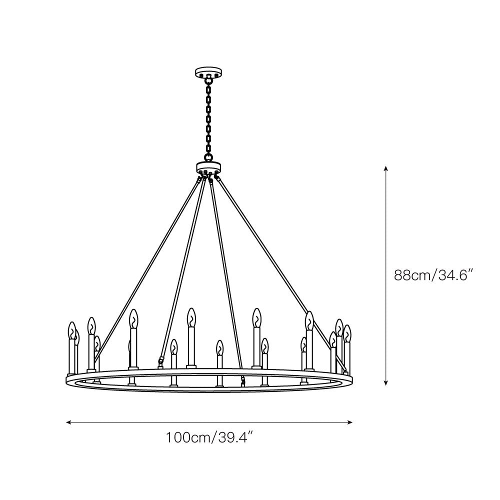 Rovenelis Iron Chandelier-Moonnatur