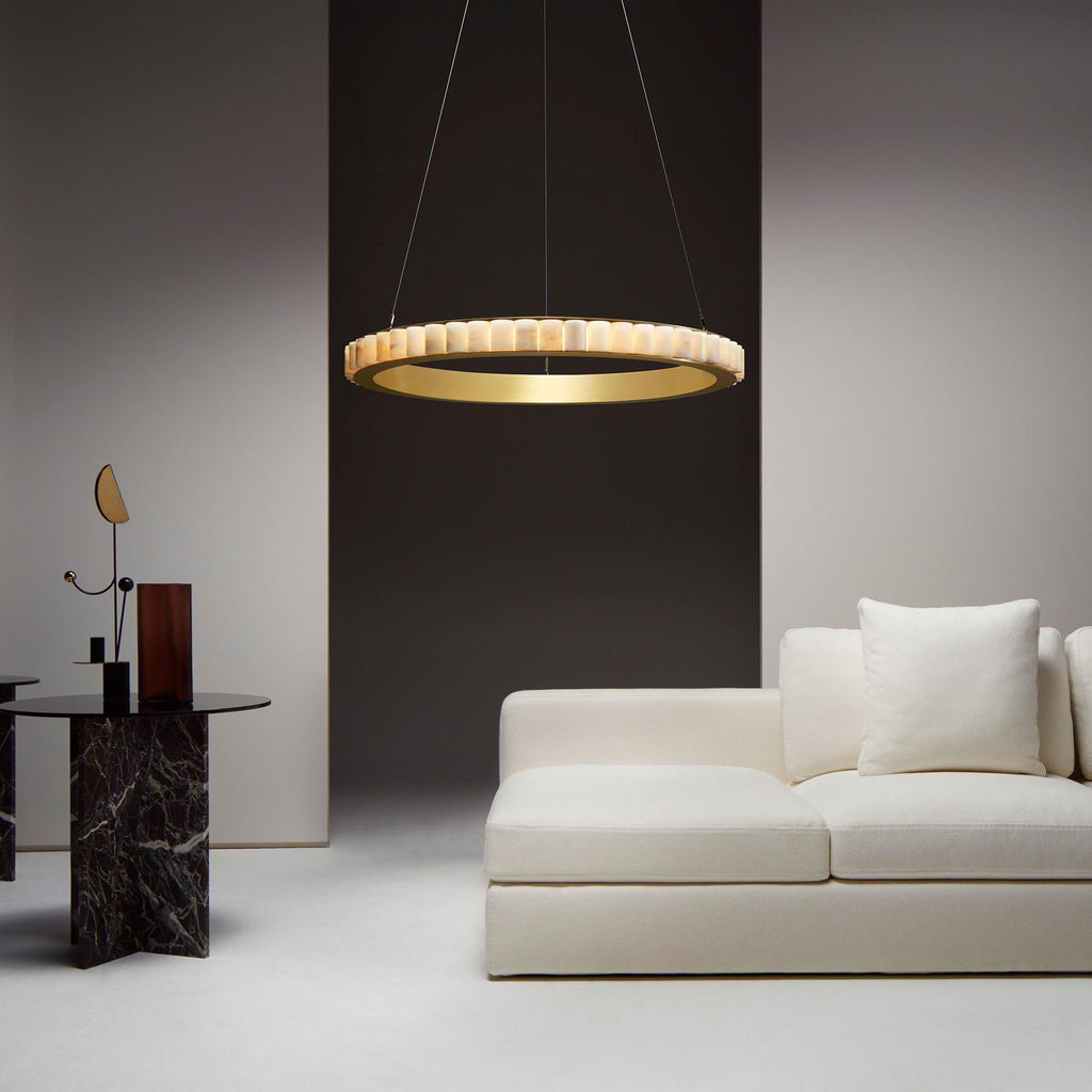 Rildenenelle Alabaster Chandelier-Moonnatur