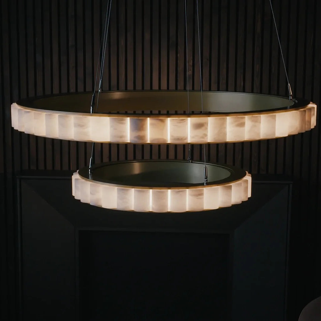 Rildenenelle Alabaster Chandelier-Moonnatur