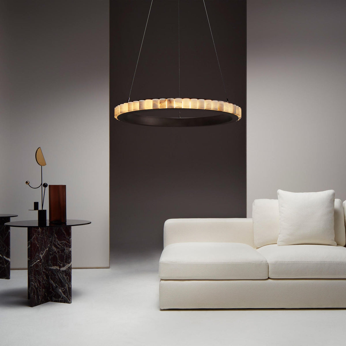 Rildenenelle Alabaster Chandelier-Moonnatur