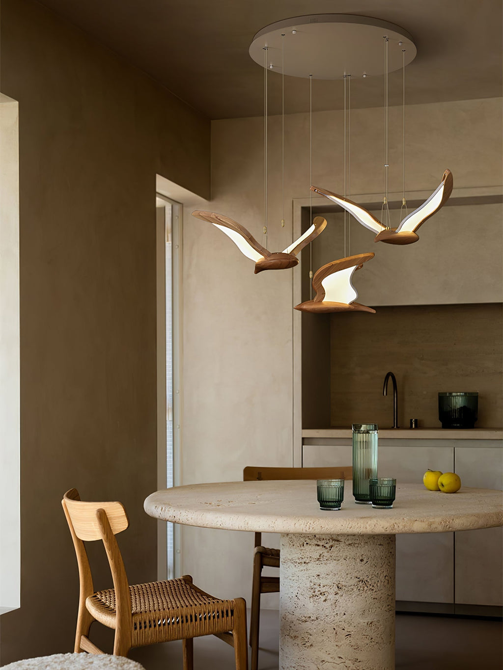 Virelia Wood Pendant Light-Moonnatur