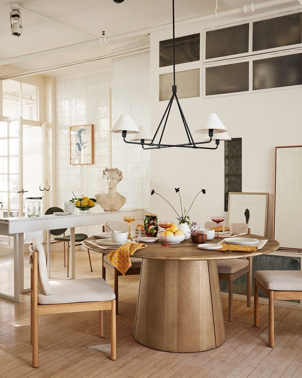 Idenune Fabric Chandelier-Moonnatur
