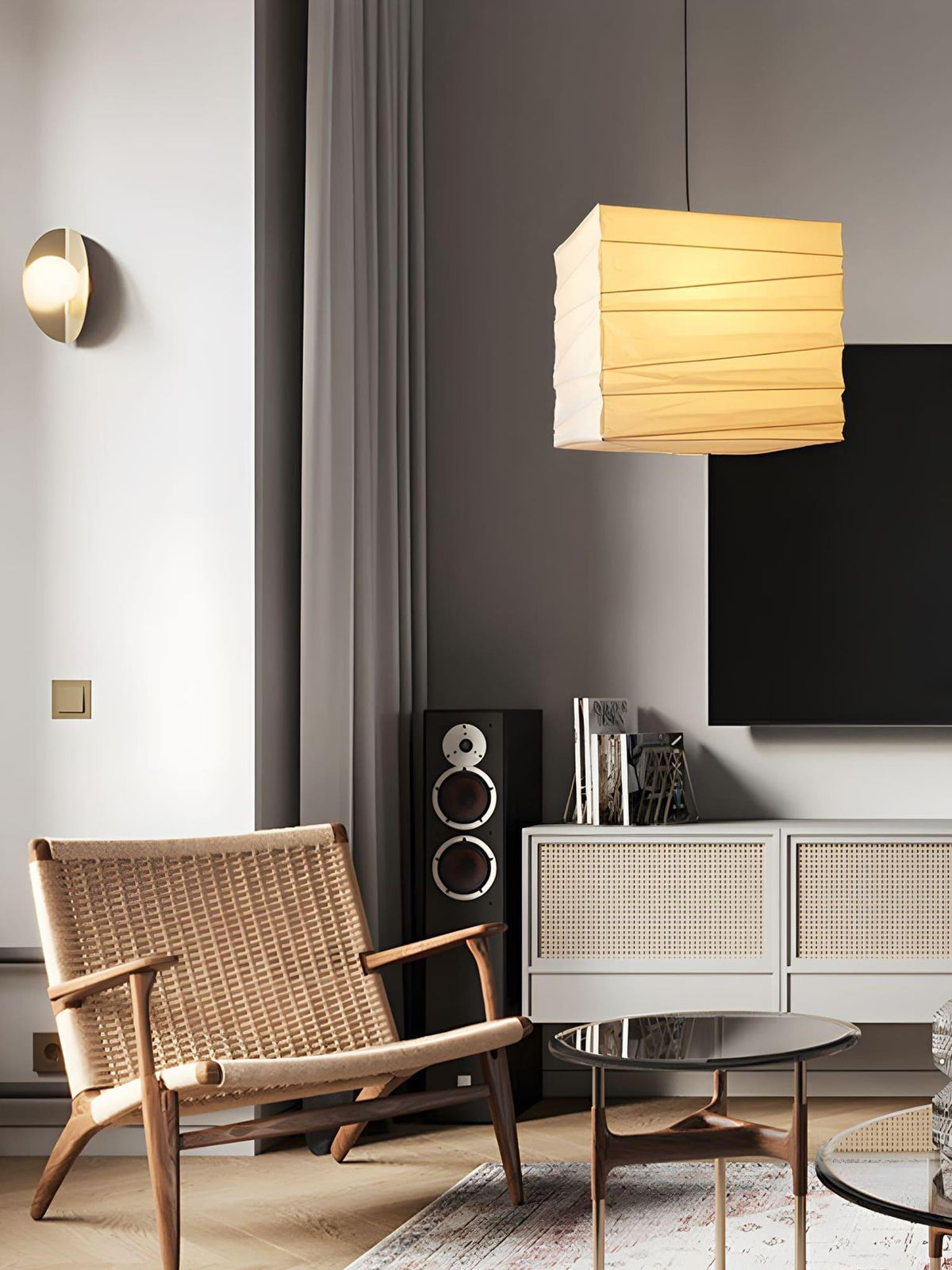Rhodenara Mulberry Paper Pendant Light-Moonnatur