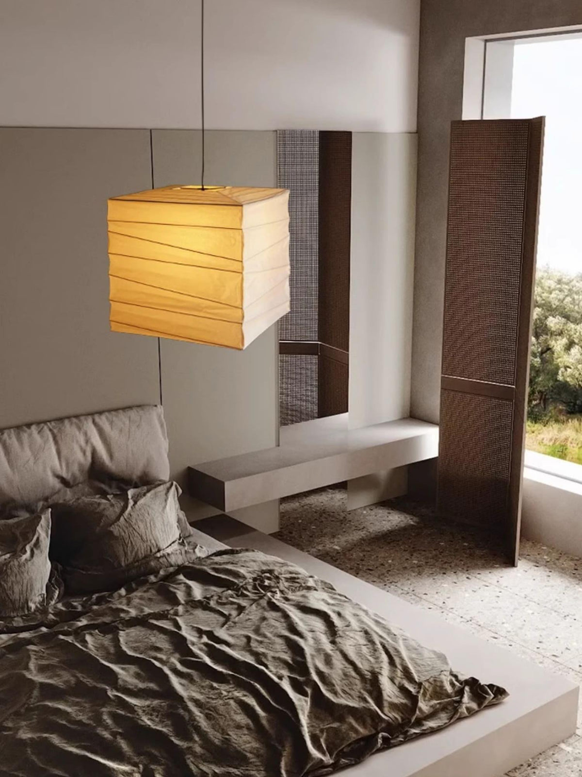 Rhodenara Mulberry Paper Pendant Light-Moonnatur