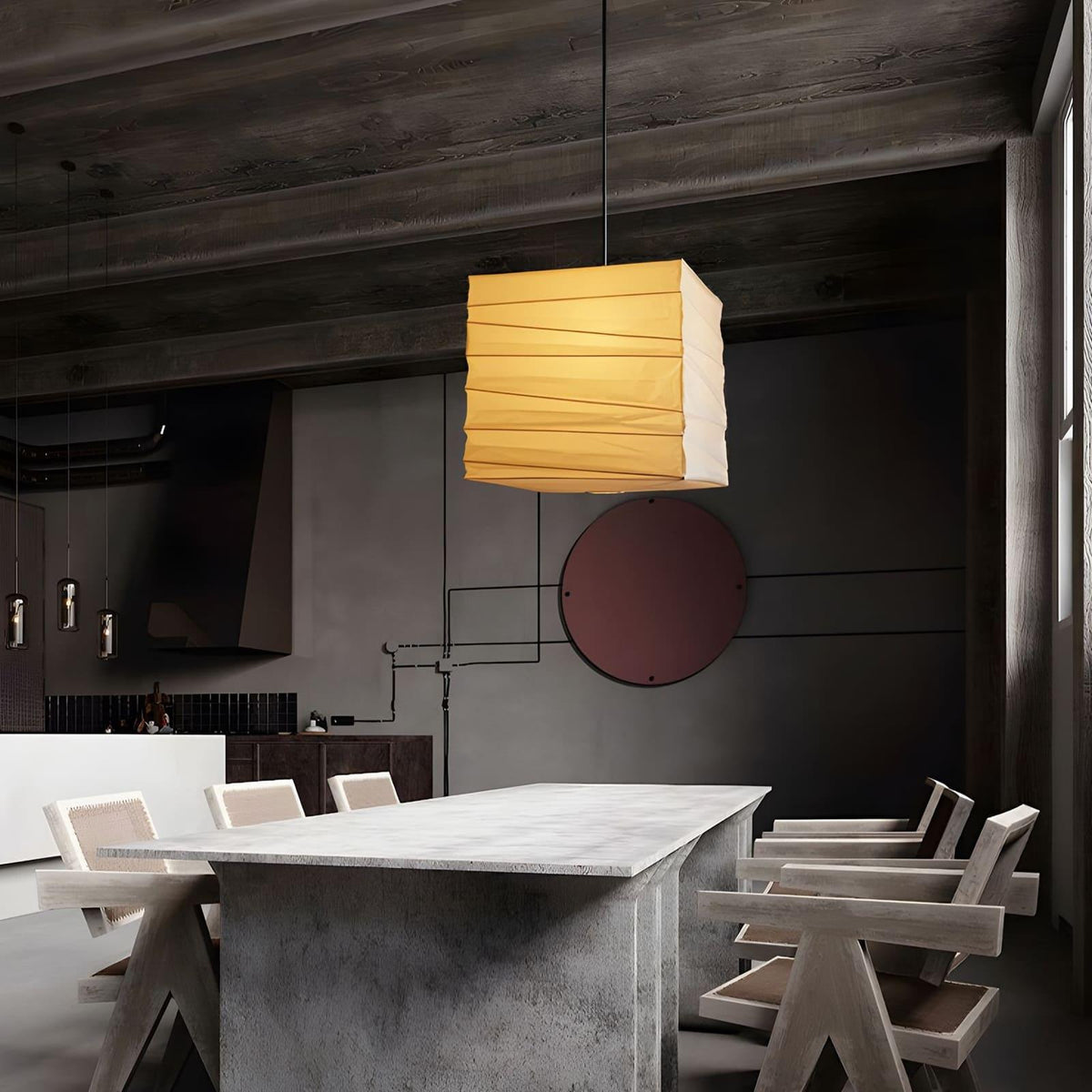 Rhodenara Mulberry Paper Pendant Light-Moonnatur