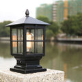 Etilo Modern Metal Glass Lantern LED Outdoor Light Post - Neutralighting