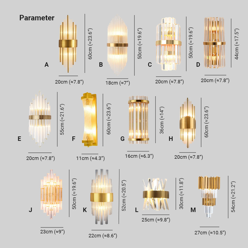 Mardenis Crystal Wall Light-Moonnatur